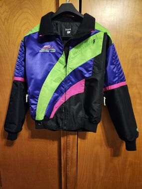 Men's Ski Jacket - Black, Purple & Lime